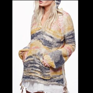 Free People Snow Cone Printed knit Hoodie size M